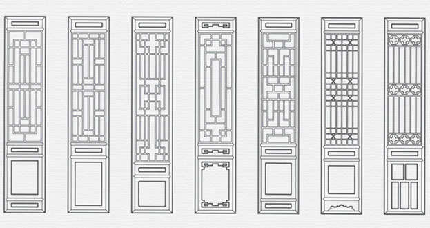 桂阳常用中式仿古花窗图案隔断设计图