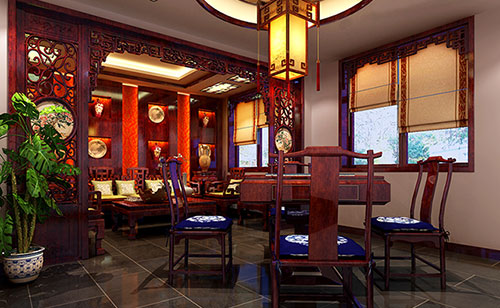 桂阳古典中式风格茶楼包间设计装修效果图
